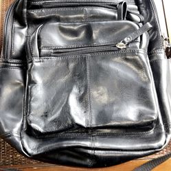 Black Leather Backpack