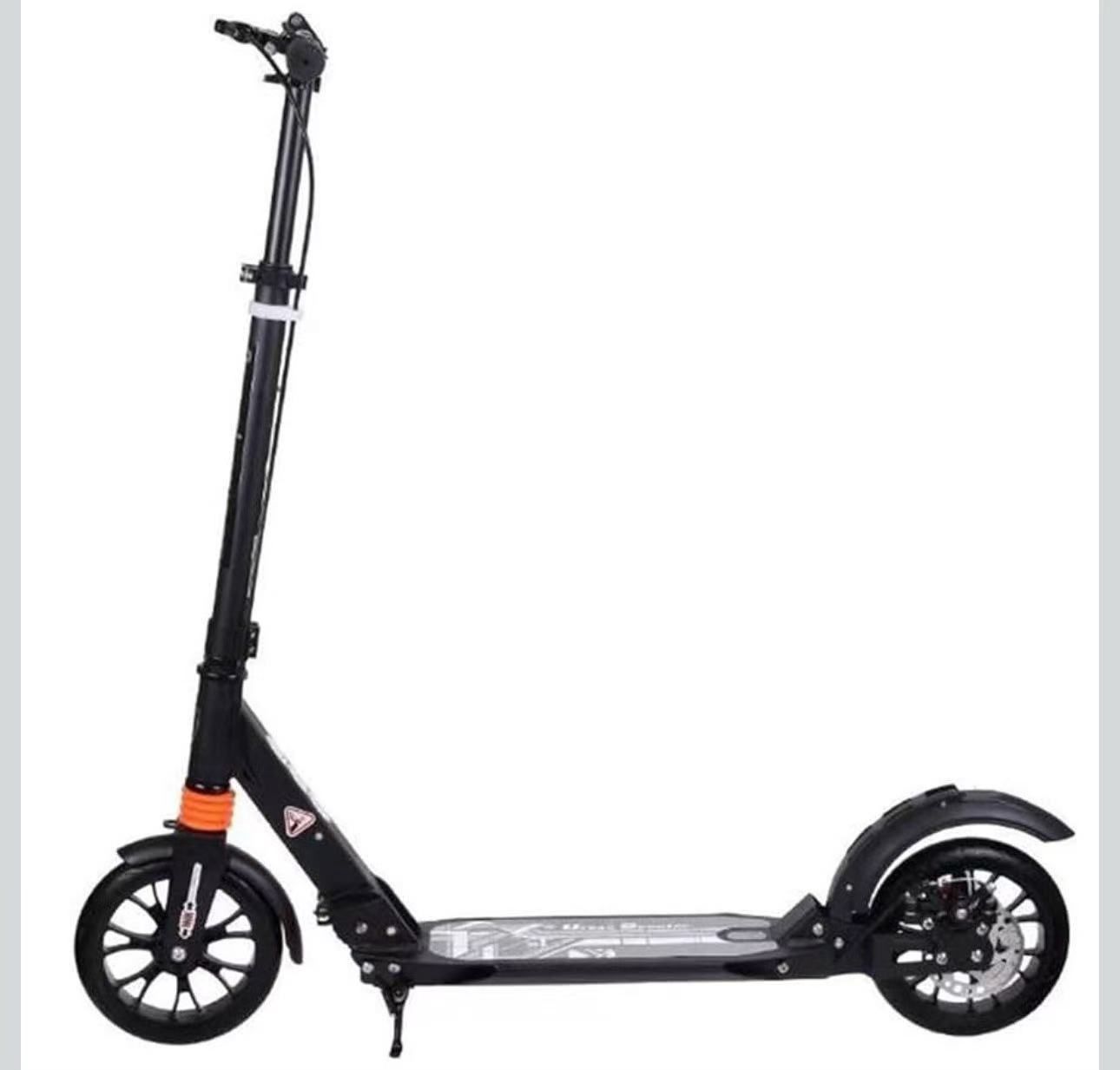 Caroma Non-electric Scooter - Adult Big Wheels Double Suspension Commuter Scooter with Double Shock Absorption, Disc & Handbrake, 150K