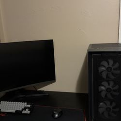 Pc , Monitor, Desk, Mouse, Keyboard 