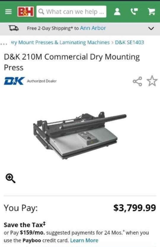 Dry Mounting Press 
