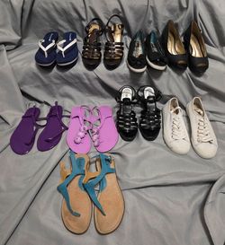 Womens Summer Ready Shoe Collection 9 Pairs Size 8/8.5