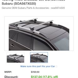  Thule Evo Crossbars Roof Rack Subaru Outback Touring