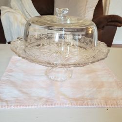 Antique Crystal Cake Stand 