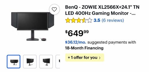 BenQ ZOWIE XL2566X+ 24.1" 400Hz Gaming Monitor