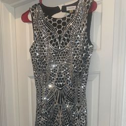 Calvin Klein- Black & Silver Dress 