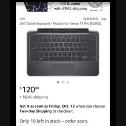 New Dell tablet keyboard $50