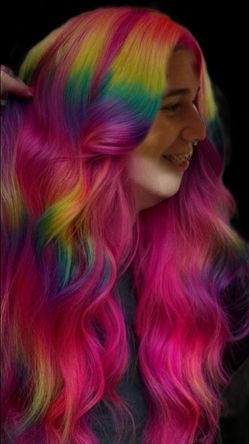 Remy Rainbow Human Hair Wig 100% Real Human Hair Wig