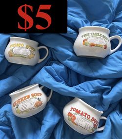 Dat'l Do-It Set of 4 Vintage Soup Mugs