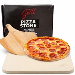 NEW HANS GRILL PIZZA STONE Rectangular For Oven Baking BBQ Grilling Cordierit