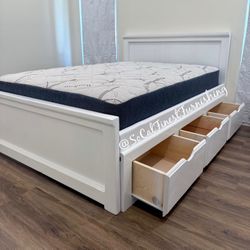 Full Bed With Drawers And Mattress 