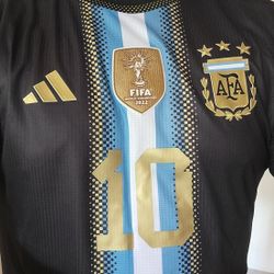 Argentina Jersey Special Edition Black 3 Stars Messi S M L XL XXL