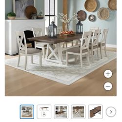 Newport 9-piece Dining Table Set/ Comedor De 9 Pizzas