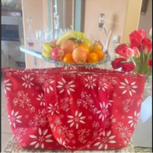 Temptations red floral design insulated bag