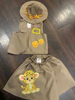 Kids Safari Costume Set with Hat and Skirt Sz 4/ 6