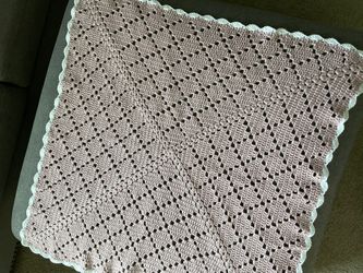 Crocheted Diamond Filet Blanket 