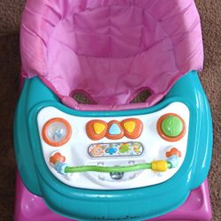 2-in-1 Ava Baby Walker, Easy Convertible Baby Walker, Walk Behind, Height Adjustable Seat, Added Back Support, Detachable-Toy Slate

