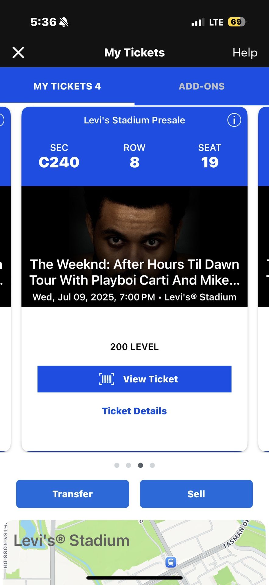 The Weeknd Wednesday, July 9th $200 Club Seat