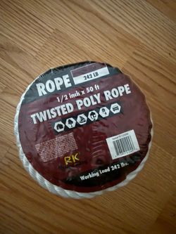 Twisted Poly Rope 1/2 inch x 50 ft New
