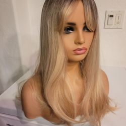 Dark Root And Blonde 20in Syn Wig