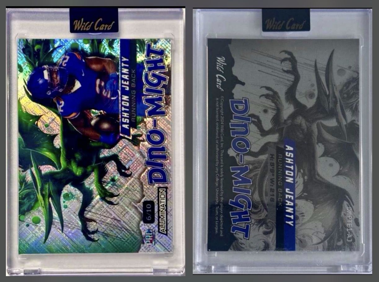 2024 Wild Card Alumination - Ashton Jeanty- Silver DinoMight Green Pterodactyl (6/10)