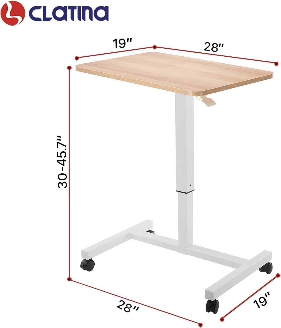 🥨Mobile Laptop Desk Pneumatic Sit to Stand Table Height Adjustable Rolling Cart with Lockable Wheels for Home Office Computer Workstation 28