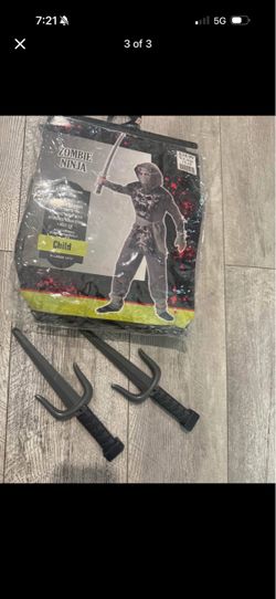 Zombie Ninja Child Halloween Costume XL