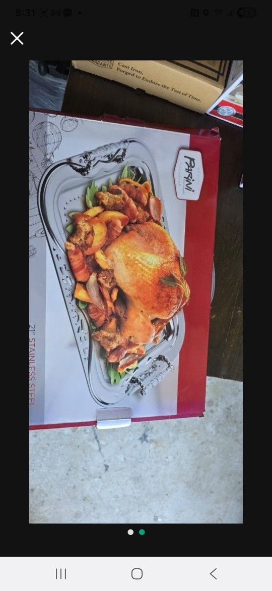 21" Stainless Steel Serving Plate