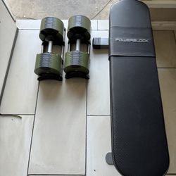 NÜOBELL 5-80lbs adjustable weights with flat bench 