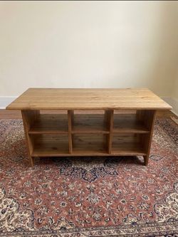 Wood TV Stand with Open Shelving