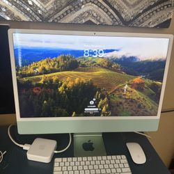 Apple Imac 24” Mint Condition Teal/green 