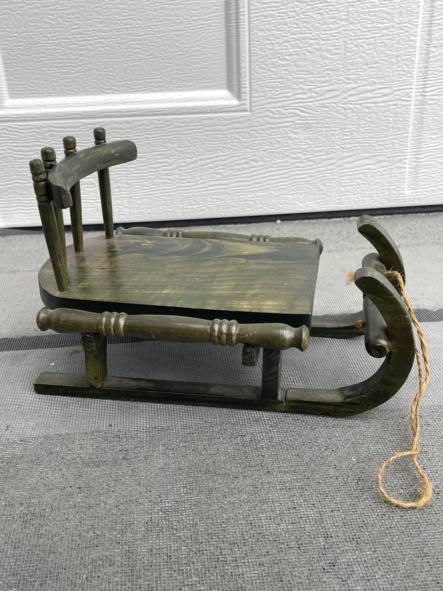 Solid Wood Sled for Doll or Teddy Bear Vintage Retro Decoration 9”*5”