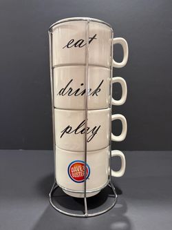 Dave & Buster’s 4 Count Stackable Coffee Mugs