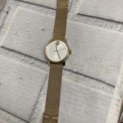Movado Bold Access Gold-Tone Mesh Strap Watch