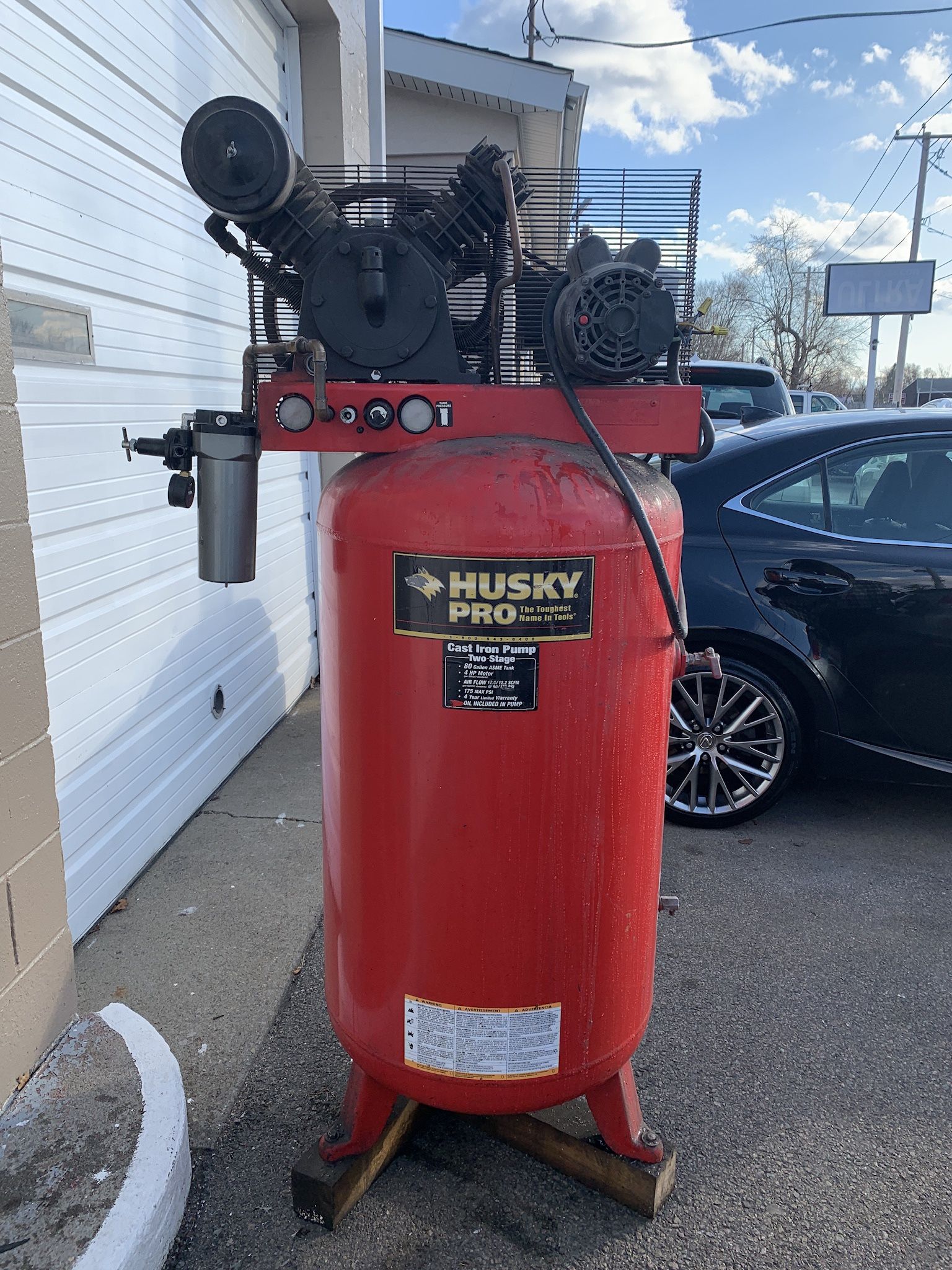 Two Stage Cast Iron Husky Pro Air Compressor