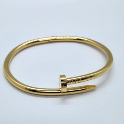 Gold Nail Bracelet Gold Plated Stainless Steel