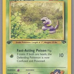 PSA 10 - Pokemon Card - Gym Challenge 77/132 - KOGA'S EKANS *1st Ed* - GEM MINT