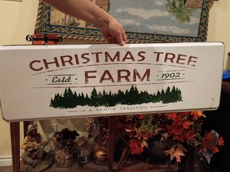 Christmas tree farm metal sign