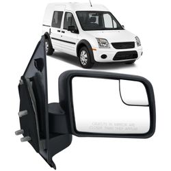 Vefix Right Passenger Side Mirror Compatible With 2011-2013 Ford Transit Connect Right Side Rear Door Mirror With Manual Folding Textured Black BT1Z17