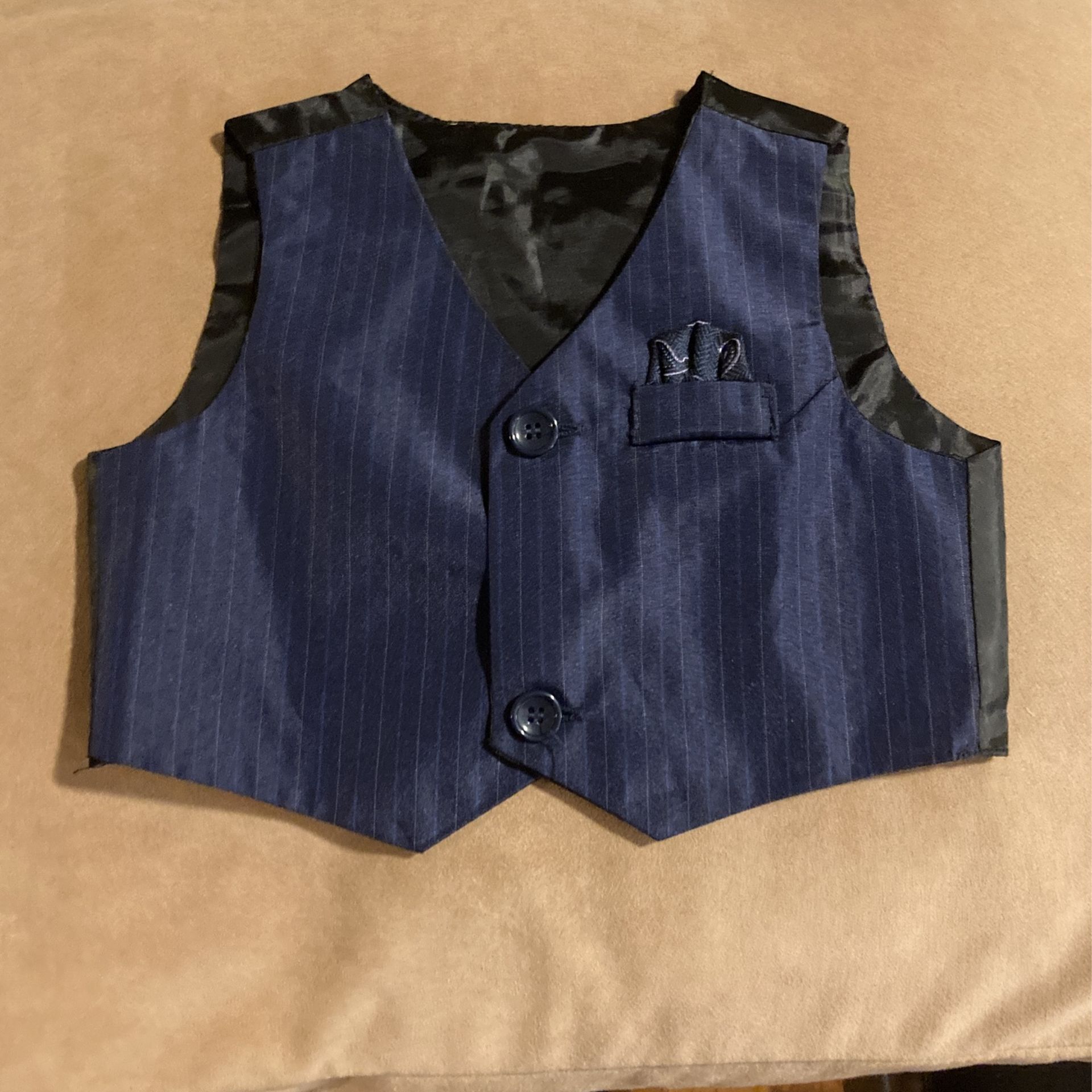 Babies Pin Strip Navy Vest