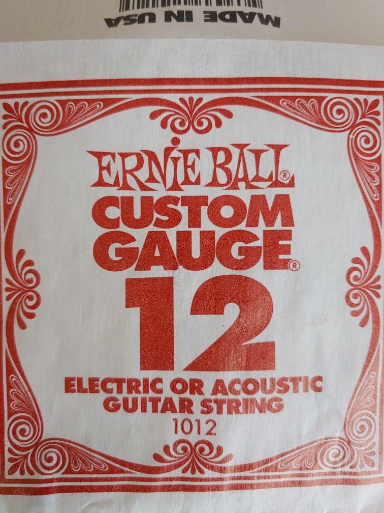 Ernie Ball Guitar String 12 Gauge Acoustic Electric Music Guitar Custom