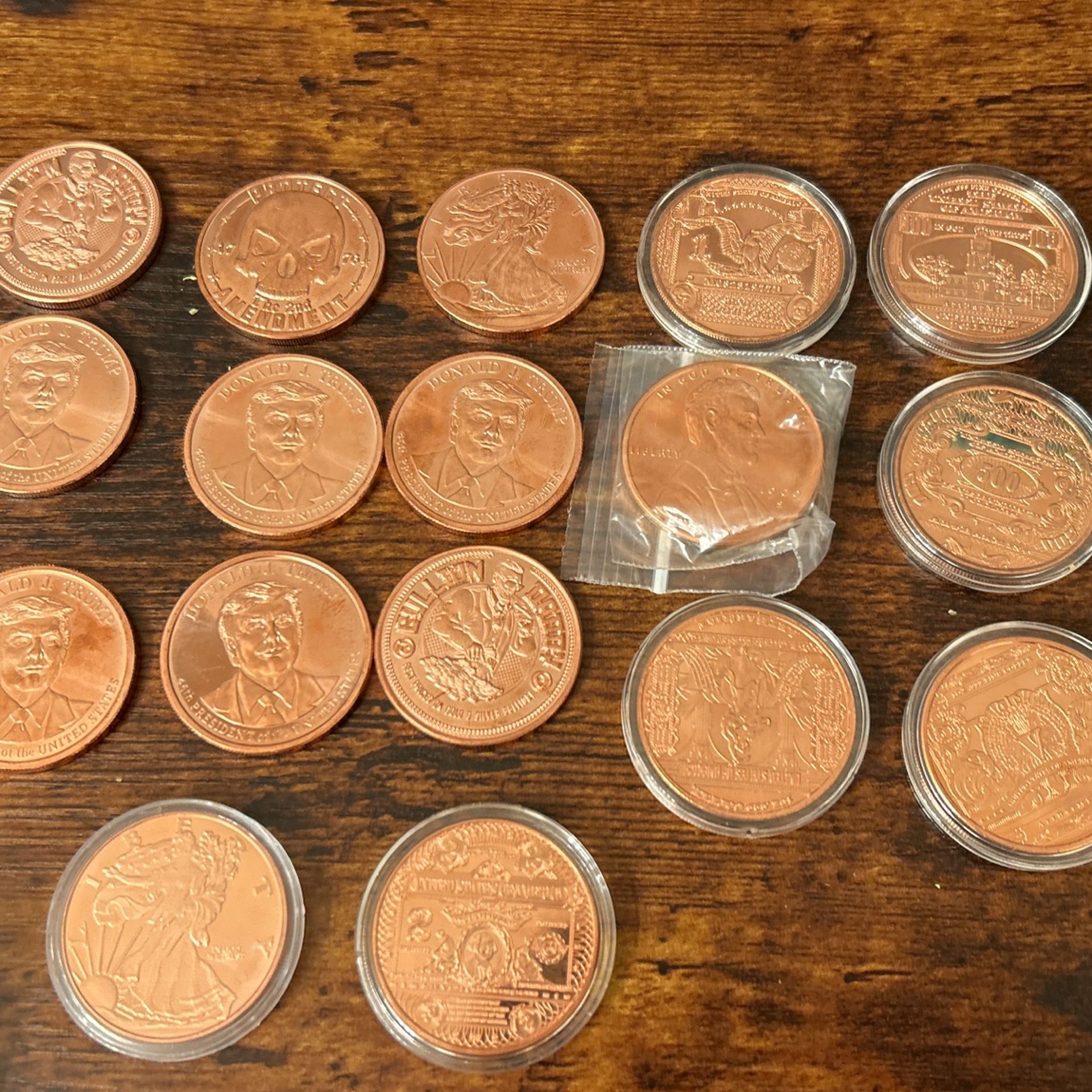 LOT OF 17- 1 OZ COPPER ROUNDS