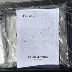 68" Console Table with 3 Drawers with USB ports.(Brown/Black)