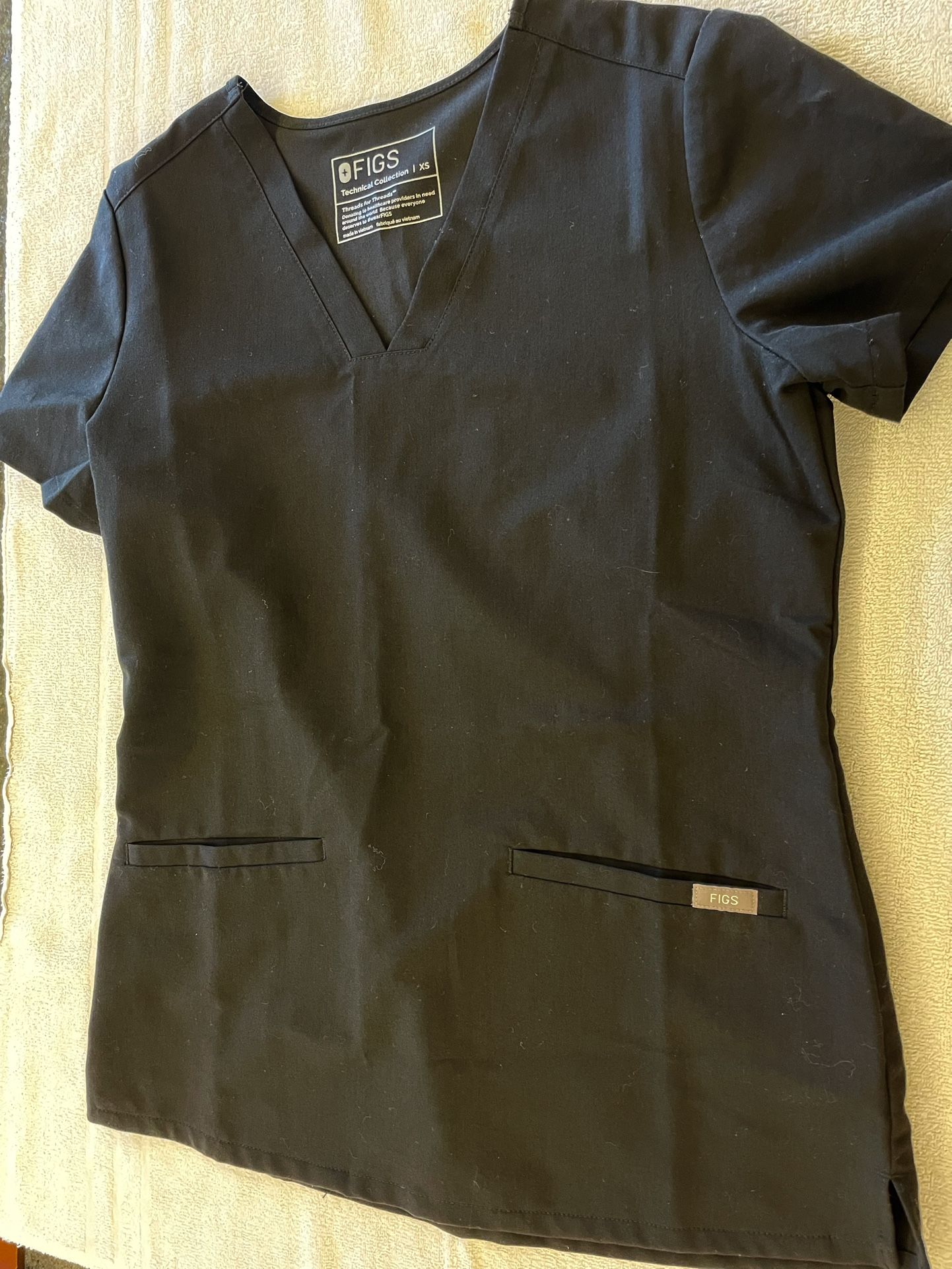 Figs Scrub Top (Black) Size XS