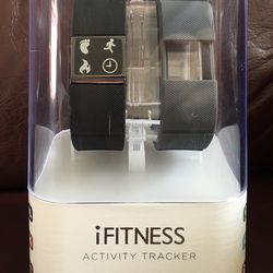 iFITNESS Activity Tracker (Black w/ extra band) - Brand New Sealed