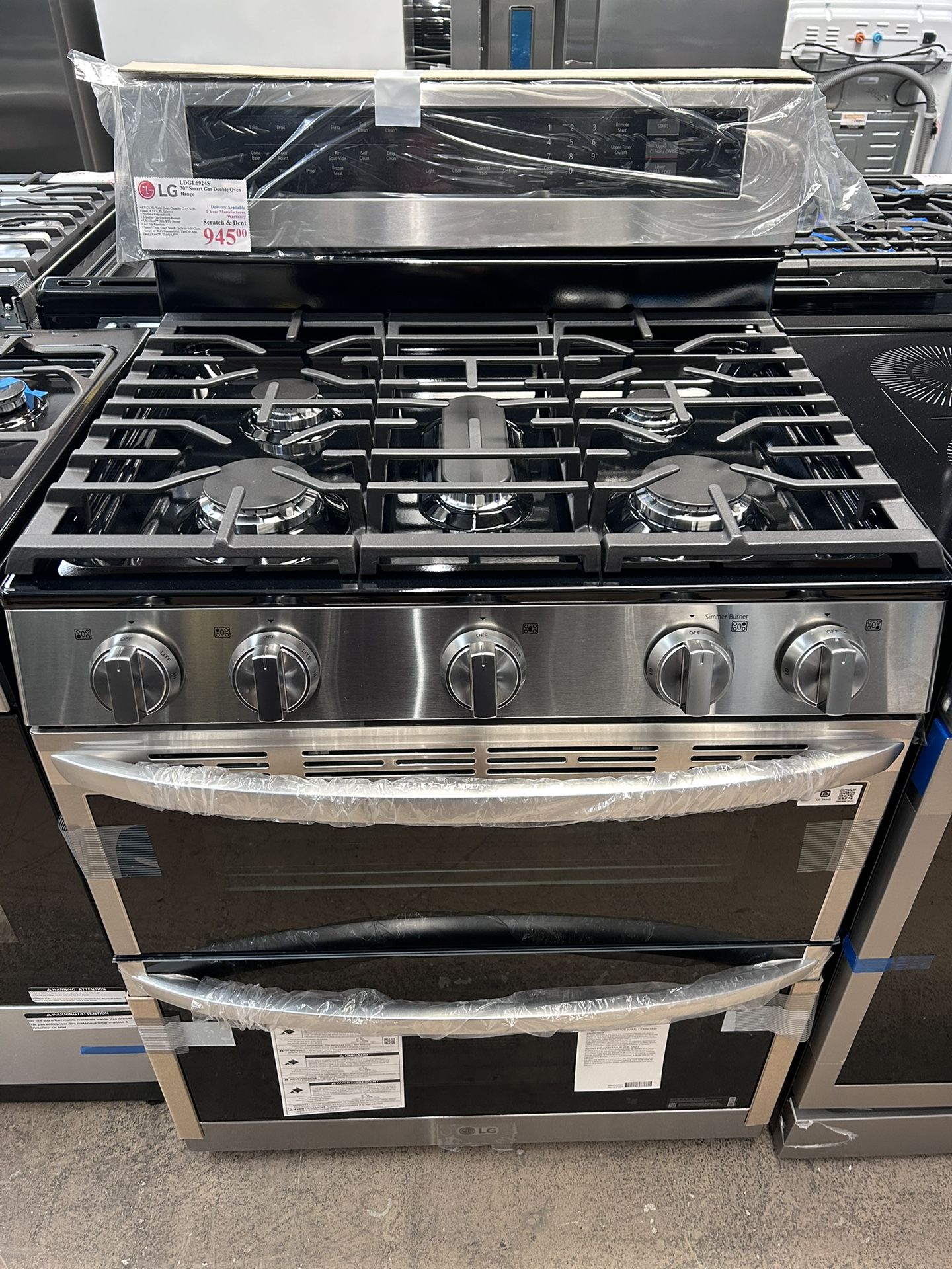New LG 30” Smart Gas Double Oven Stove 