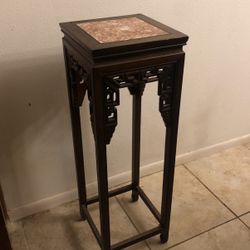 Antique Real Wood With Marble Top Hand Crafted Stand