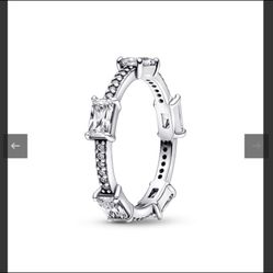 Pandora rectangular bars sparkling size 6.5
