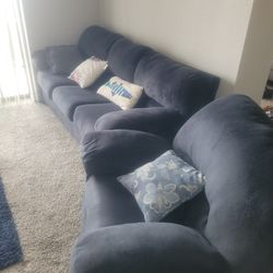 Dailey Midnight Blue Recliner & Sofa Combo $500