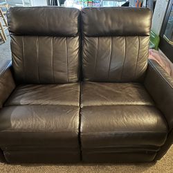 Leather Sofa And Love Seat Both Recline 