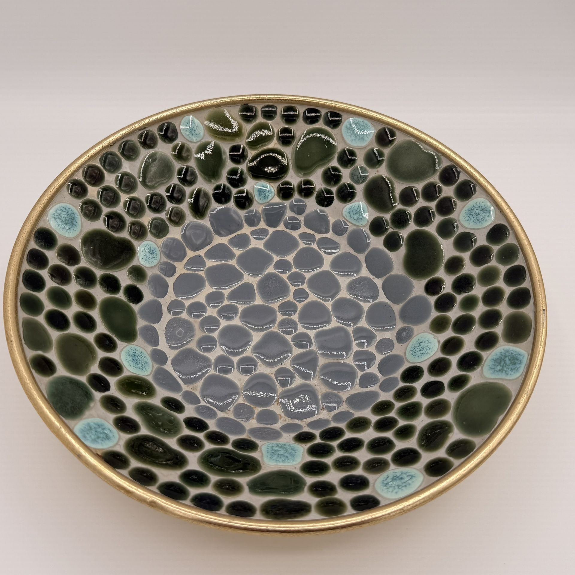 Mid-Century Mosaic Tile Decorative Bowl